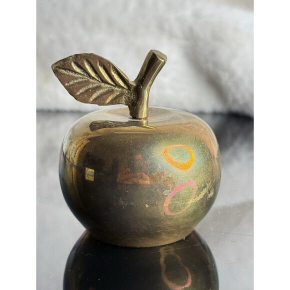 Vintage Solid Brass Apple Bell Patina 2.5" - Picture 1 of 8